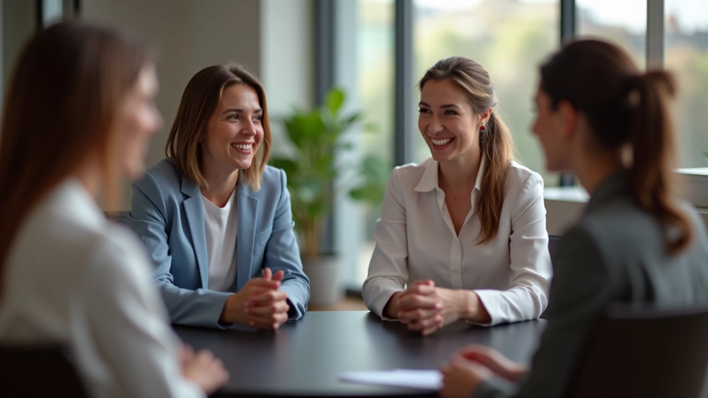 Grupo de pessoas em círculo, reunião de equipe, anotações visíveis, ambiente colaborativo e positivo, interação genuína
