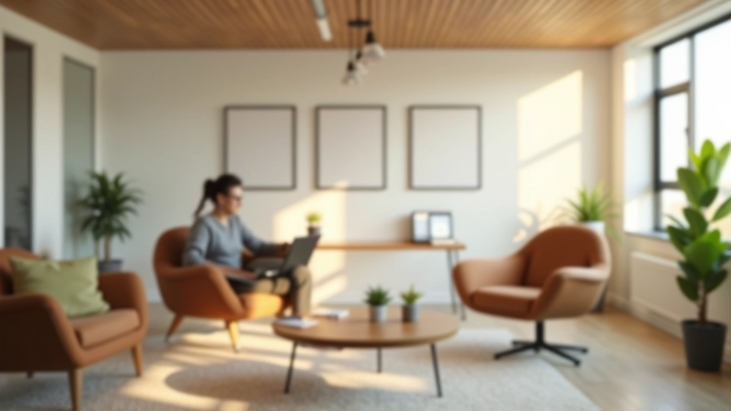 Espaço moderno de coaching com ambiente inspirador, profissional e acolhedor