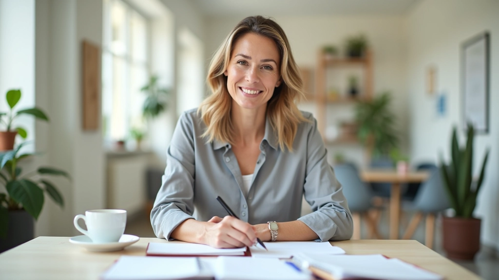 Pessoa em ambiente de trabalho focado